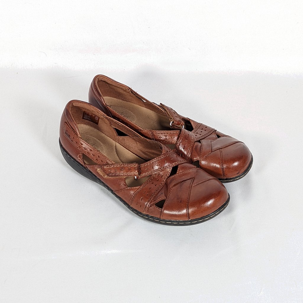 Clarks Collection Womens Mary Jane Leather Flats Us 9.5w